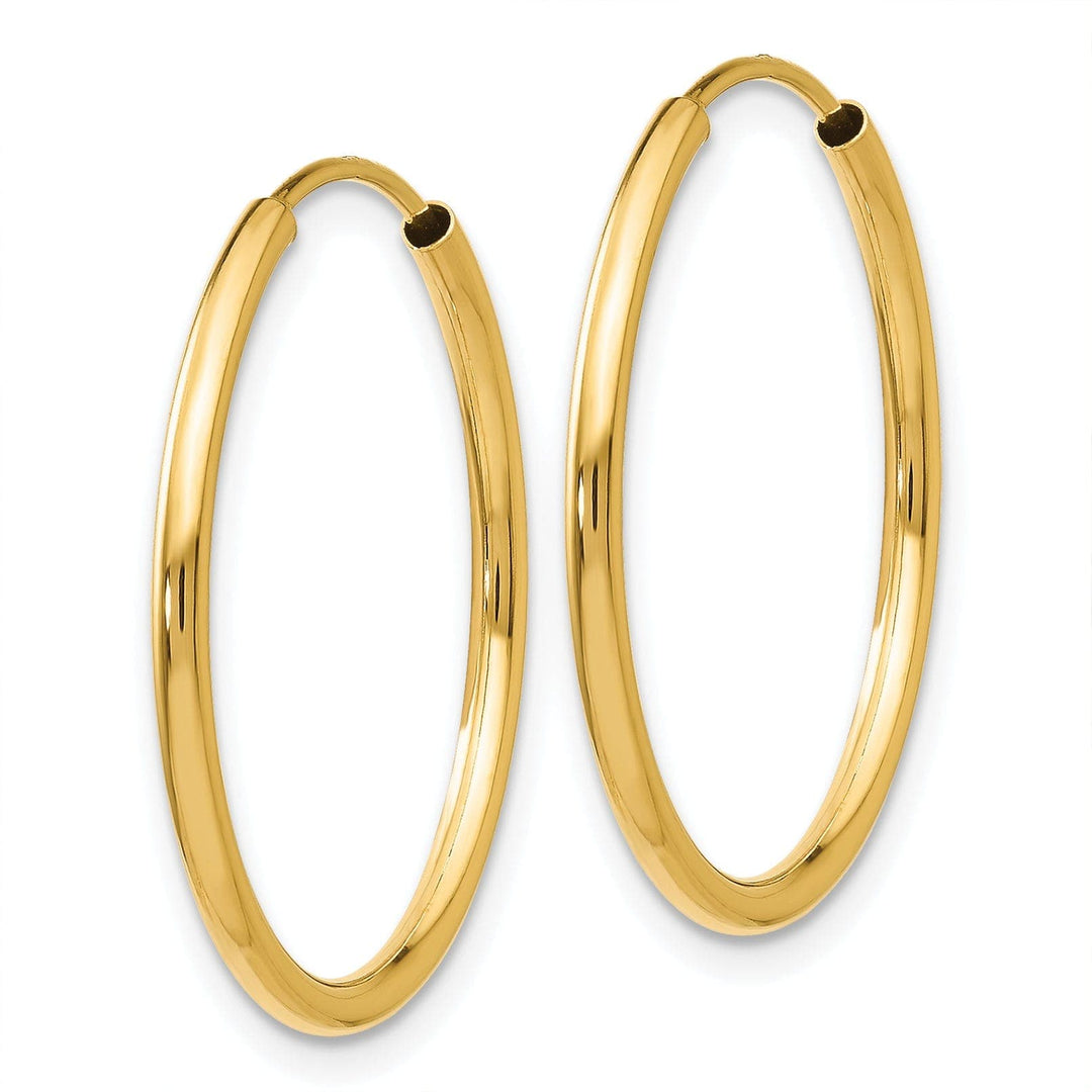 Lovely Rita's Earrings 14k Yellow Gold Polished Endless Hoops 1.5mm x 22.5mm