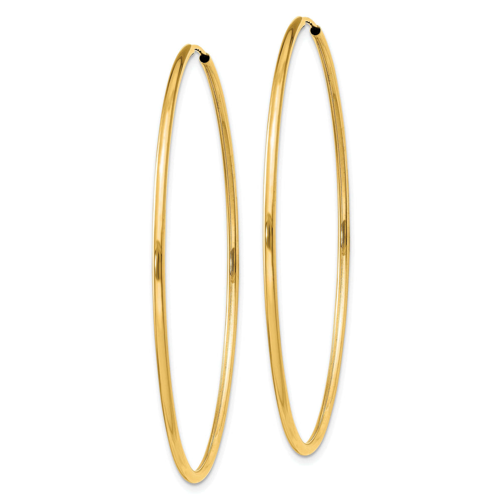 Lovely Rita's Earrings 14k Yellow Gold Polished Endless Hoops 1.5mm x 51mm