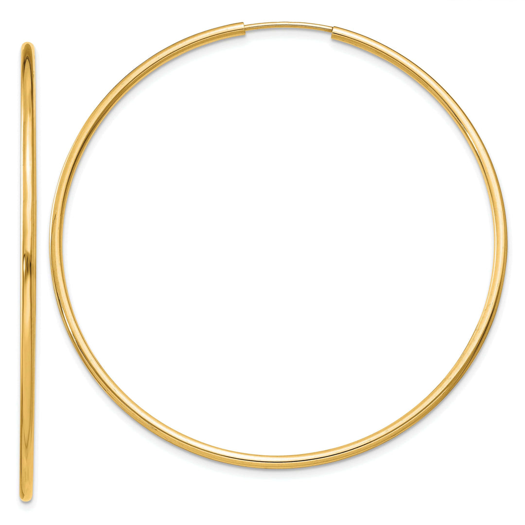 Lovely Rita's Earrings 14k Yellow Gold Polished Endless Hoops 1.5mm x 51mm