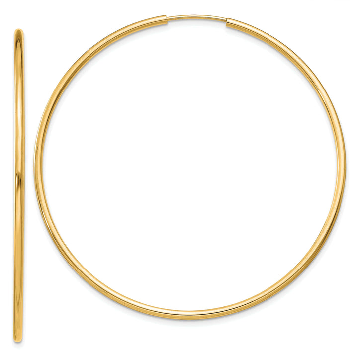 Lovely Rita's Earrings 14k Yellow Gold Polished Endless Hoops 1.5mm x 51mm