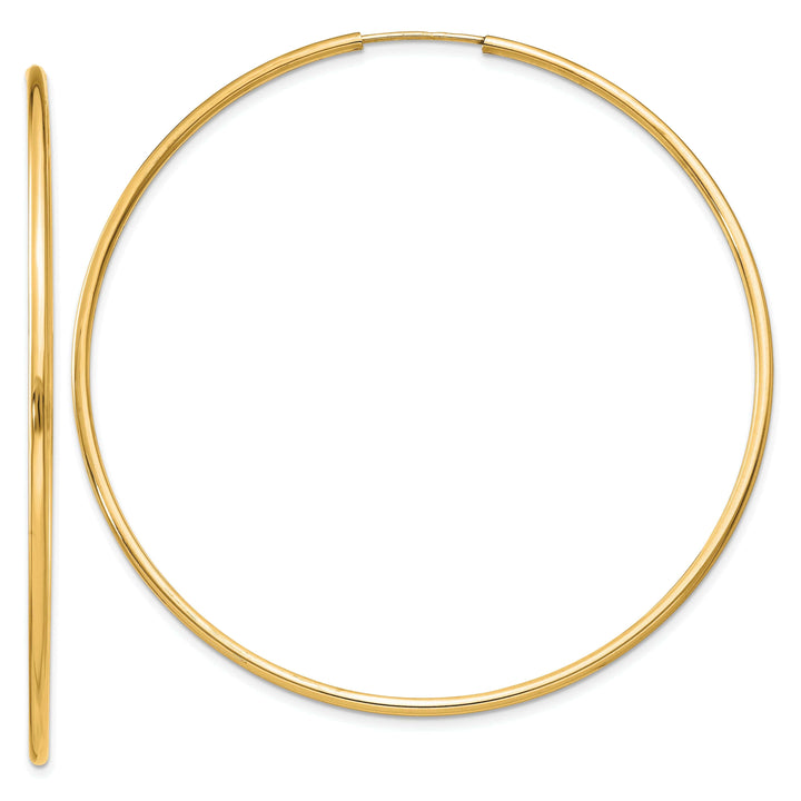Lovely Rita's Earrings 14k Yellow Gold Polished Endless Hoops 1.5mm x 54mm