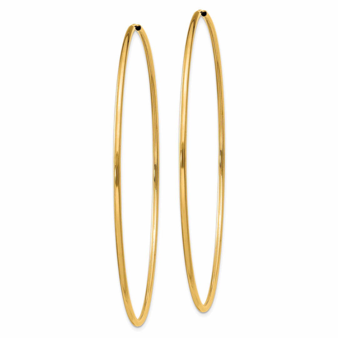 Lovely Rita's Earrings 14k Yellow Gold Polished Endless Hoops 1.5mm x 64mm