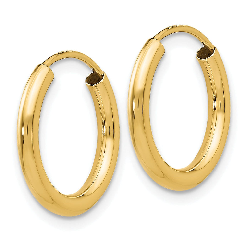 Lovely Rita's Earrings 14k Yellow Gold Polished Endless Hoops 2mm x 16mm