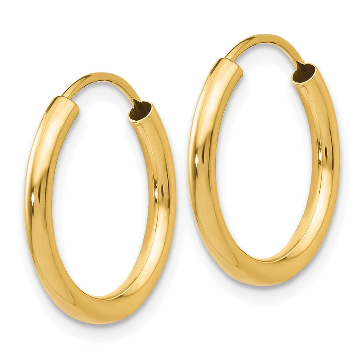 Lovely Rita's Earrings 14k Yellow Gold Polished Endless Hoops 2mm x 17.5mm