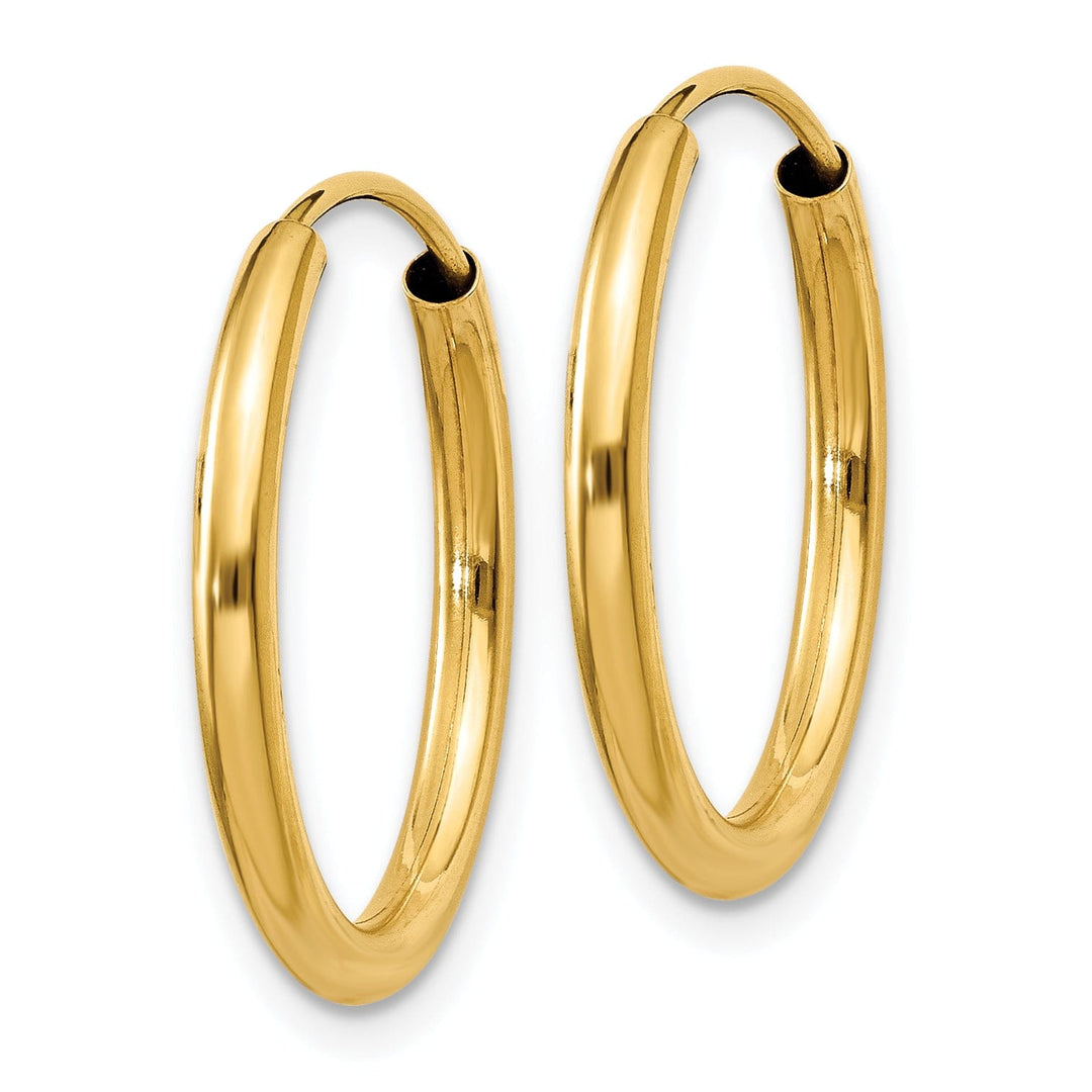 Lovely Rita's Earrings 14k Yellow Gold Polished Endless Hoops 2mm x 21mm