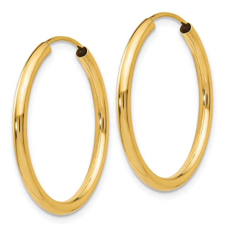 Lovely Rita's Earrings 14k Yellow Gold Polished Endless Hoops 2mm x 25mm
