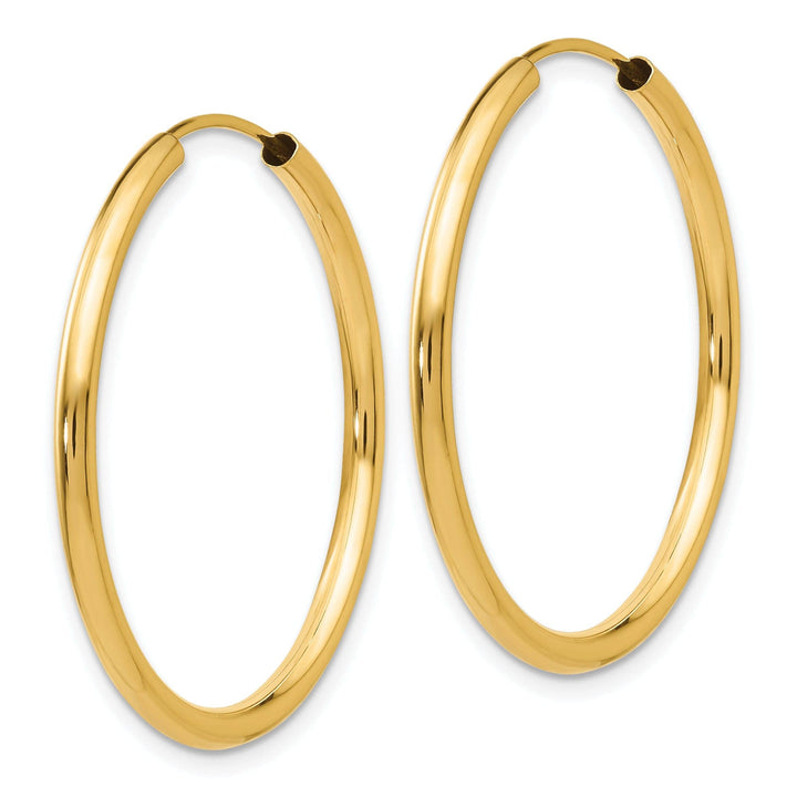 Lovely Rita's Earrings 14k Yellow Gold Polished Endless Hoops 2mm x 30mm