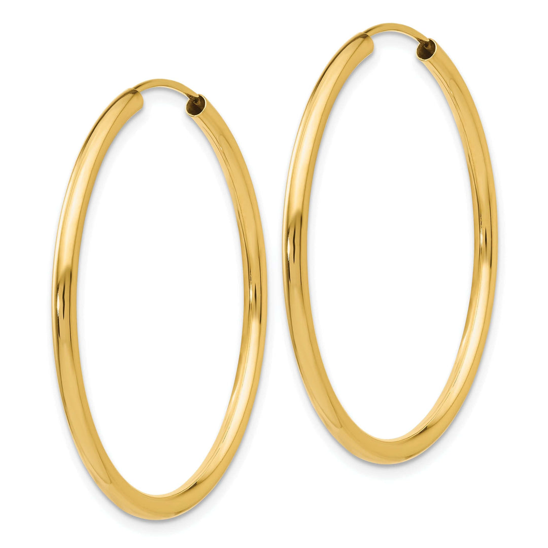 Lovely Rita's Earrings 14k Yellow Gold Polished Endless Hoops 2mm x 35mm