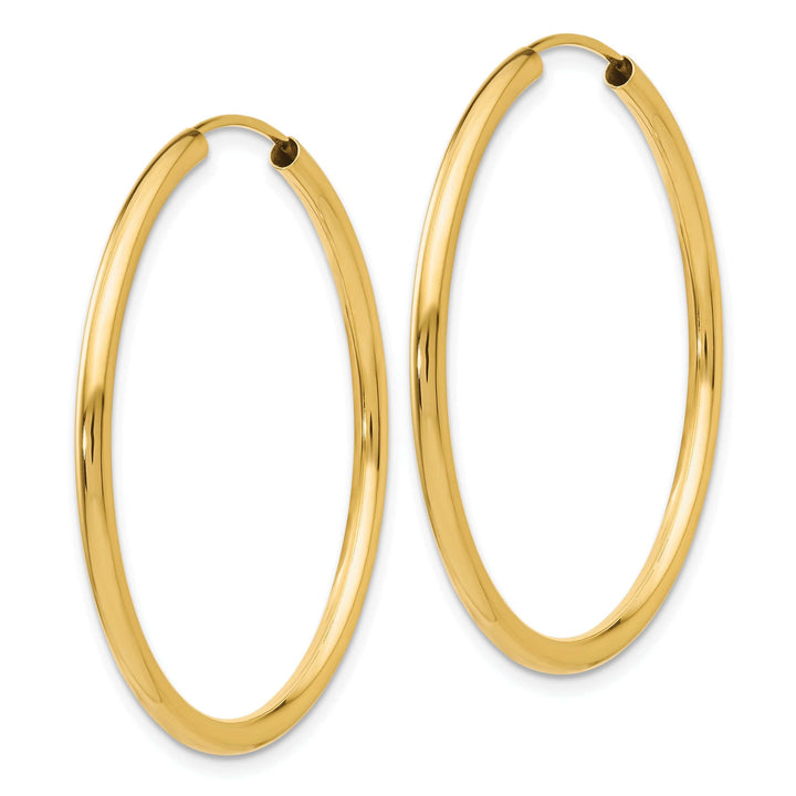 Lovely Rita's Earrings 14k Yellow Gold Polished Endless Hoops 2mm x 35mm