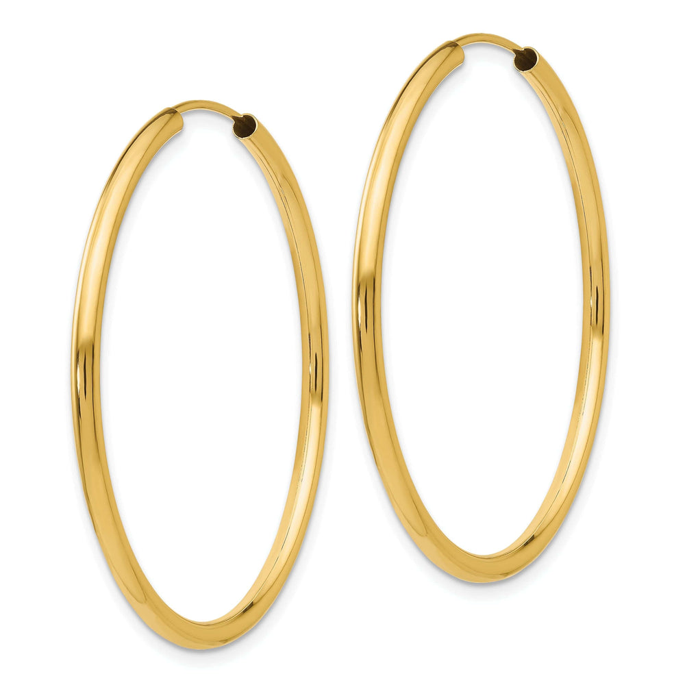 Lovely Rita's Earrings 14k Yellow Gold Polished Endless Hoops 2mm x 40mm