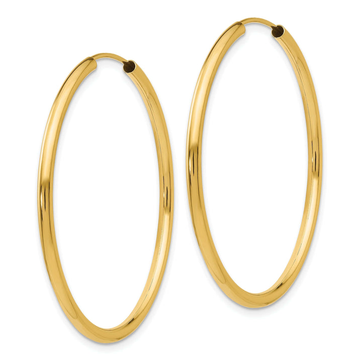 Lovely Rita's Earrings 14k Yellow Gold Polished Endless Hoops 2mm x 40mm