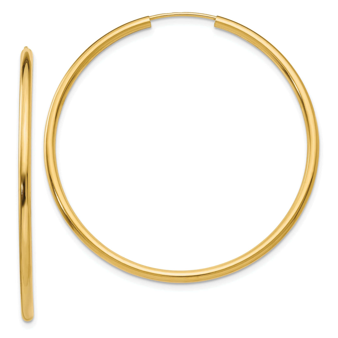 Lovely Rita's Earrings 14k Yellow Gold Polished Endless Hoops 2mm x 45mm