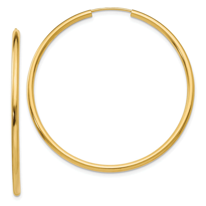 Lovely Rita's Earrings 14k Yellow Gold Polished Endless Hoops 2mm x 45mm