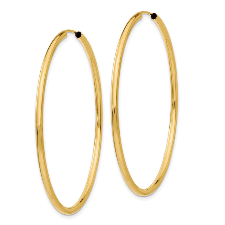 Lovely Rita's Earrings 14k Yellow Gold Polished Endless Hoops 2mm x 50mm