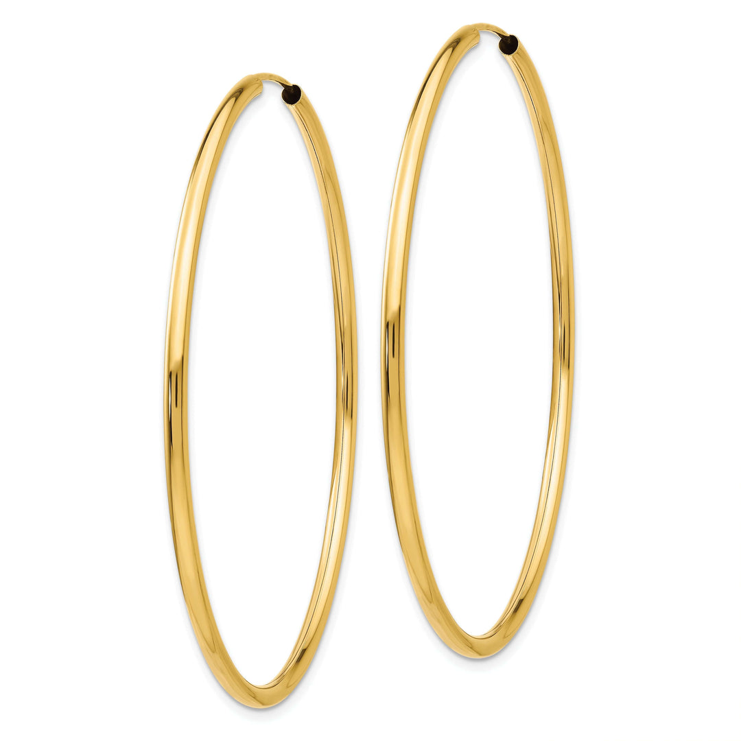 Lovely Rita's Earrings 14k Yellow Gold Polished Endless Hoops 2mm x 54mm