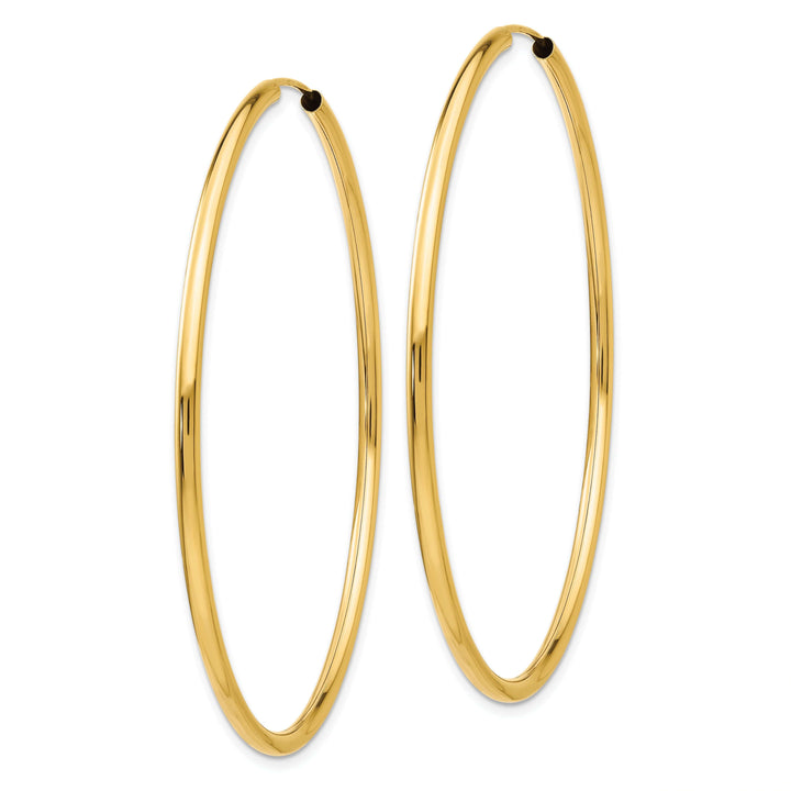 Lovely Rita's Earrings 14k Yellow Gold Polished Endless Hoops 2mm x 54mm
