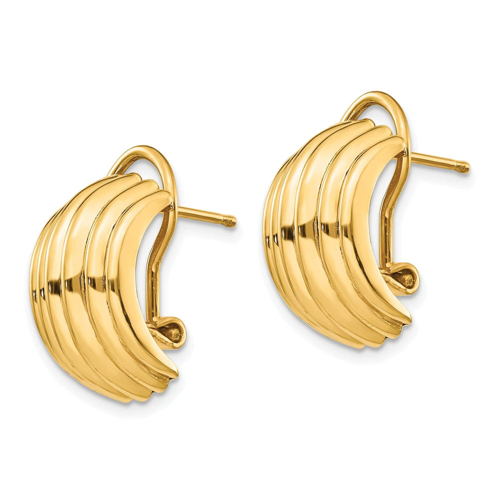 Lovely Rita's Earrings 14k Yellow Gold Polished Fancy Omega Back Post Ear
