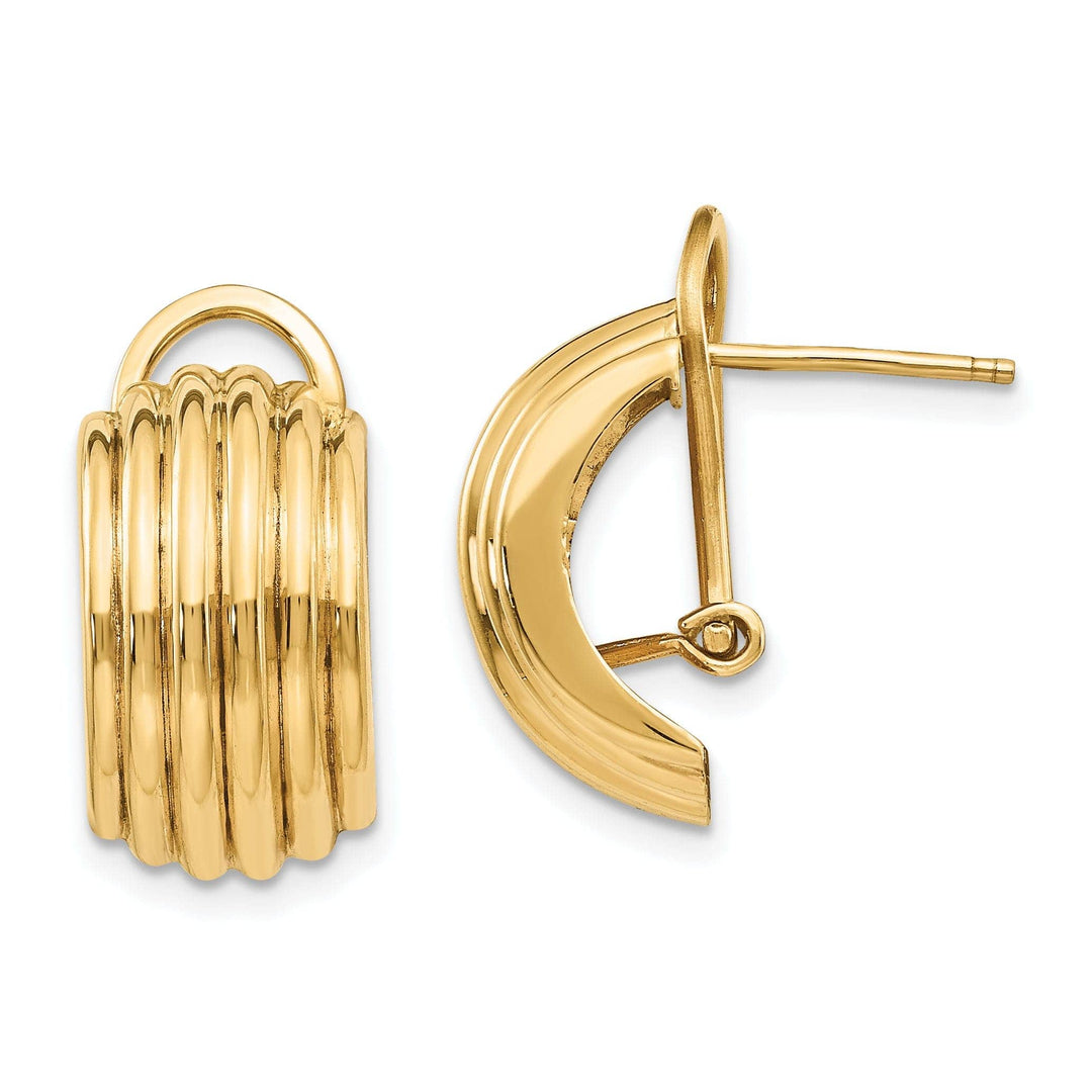 Lovely Rita's Earrings 14k Yellow Gold Polished Fancy Omega Back Post Ear