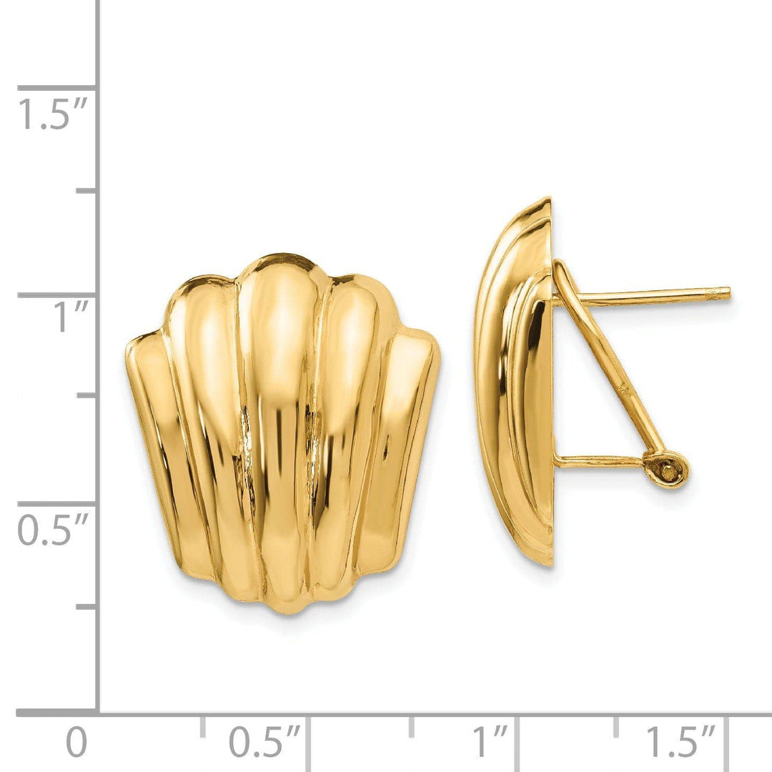 Lovely Rita's Earrings 14k Yellow Gold Polished Fancy Omega Back Post Earrings