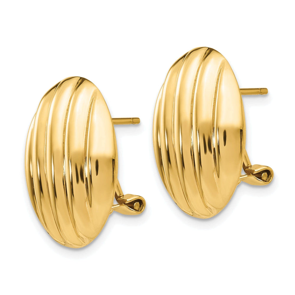 Lovely Rita's Earrings 14k Yellow Gold Polished Fancy Omega Back Post Earrings