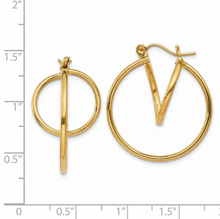 Lovely Rita's Earrings 14k Yellow Gold Polished Fashion Hoop Earrings
