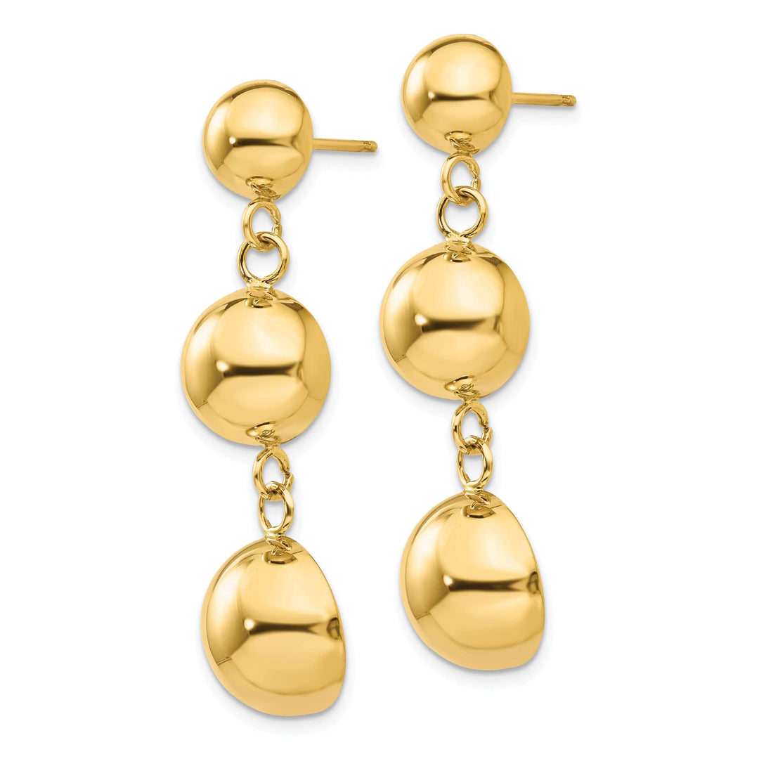 Lovely Rita's Earrings 14k Yellow Gold Polished Half Ball Dangle Earring