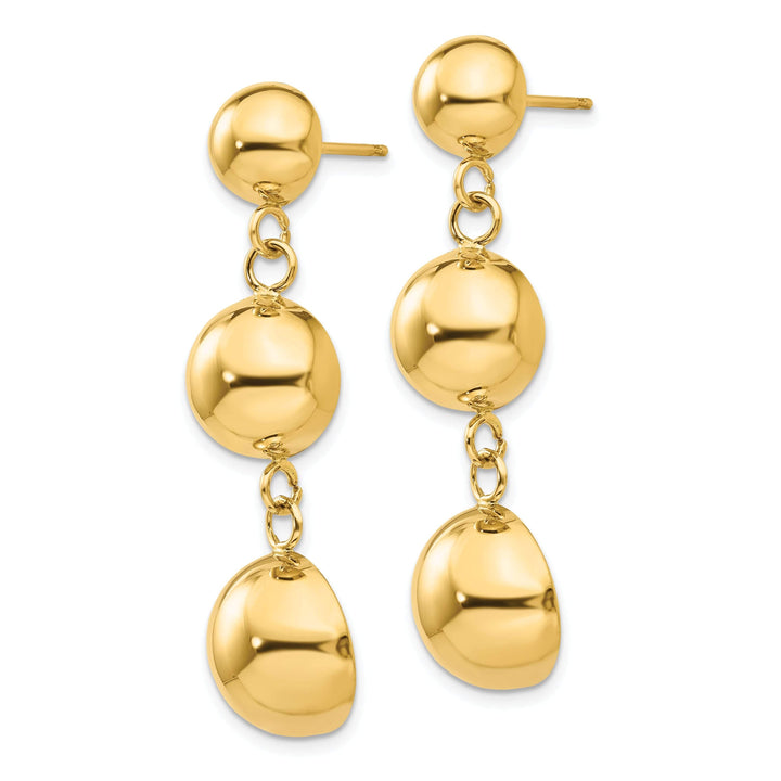 Lovely Rita's Earrings 14k Yellow Gold Polished Half Ball Dangle Earring