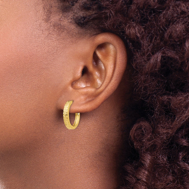 Lovely Rita's Earrings 14k Yellow Gold Polished Hoop Earrings