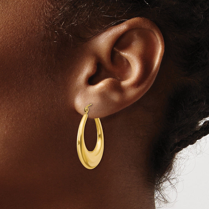 Lovely Rita's Earrings 14k Yellow Gold Polished Hoop Earrings