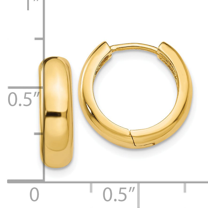 Lovely Rita's Earrings 14k Yellow Gold Polished Huggie Hoop Earrings