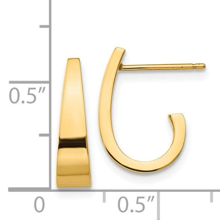 Lovely Rita's Earrings 14k Yellow Gold Polished J Hoop Earrings