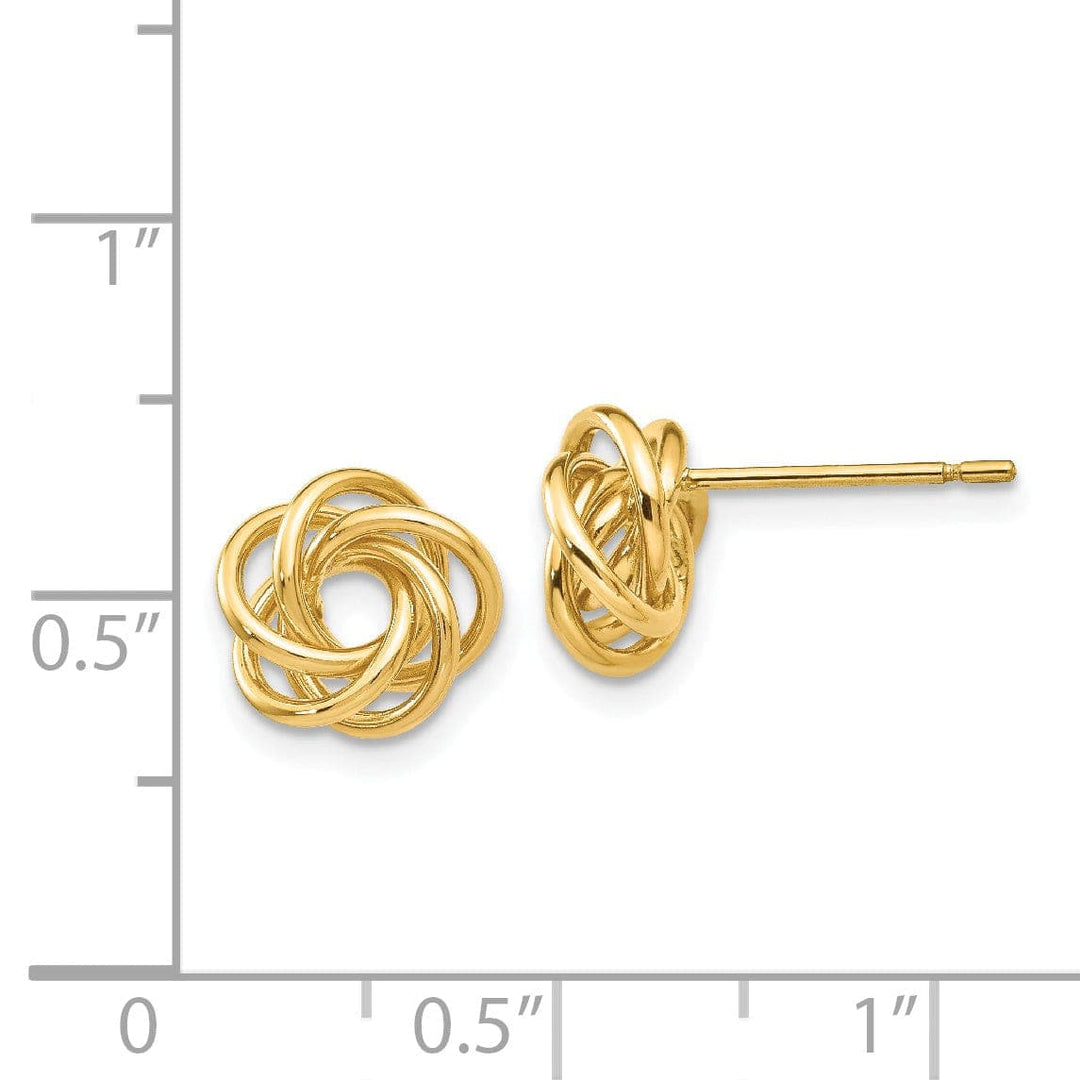Lovely Rita's Earrings 14k Yellow Gold Polished Love Knot Post Earrings