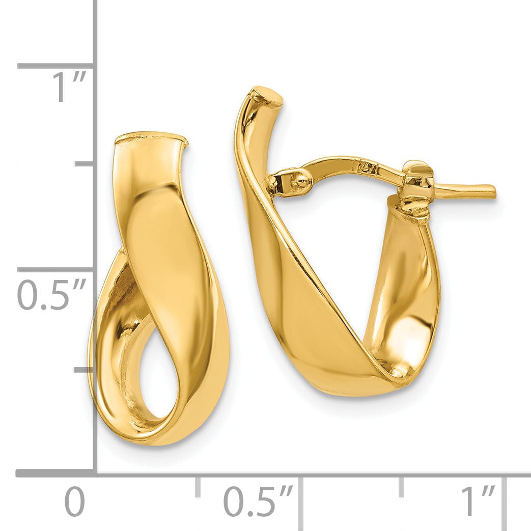 Lovely Rita's Earrings 14k Yellow Gold Polished Omega Hoop Earrings