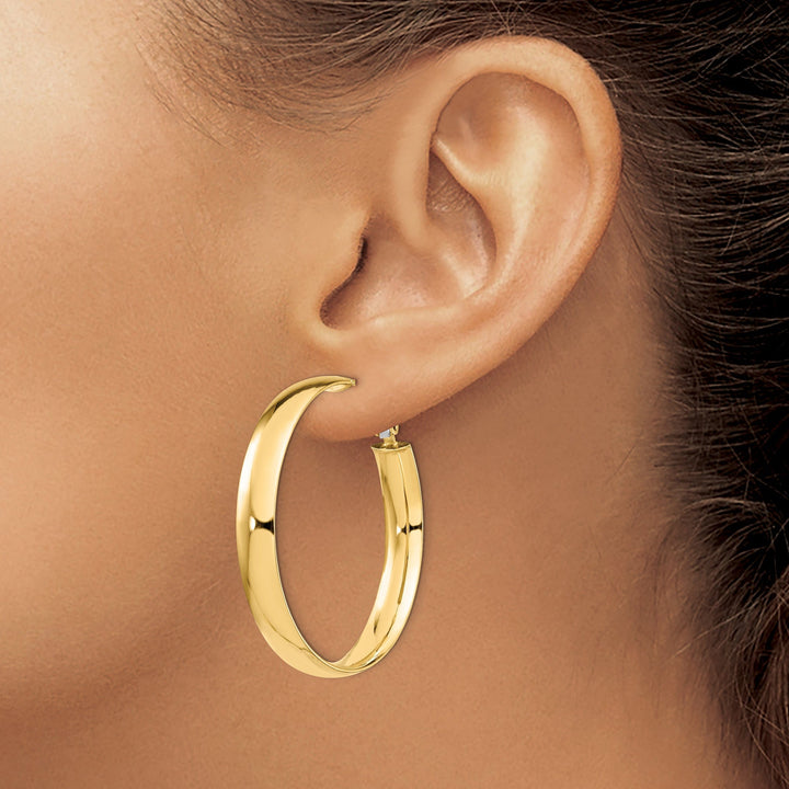 Lovely Rita's Earrings 14k Yellow Gold Polished Omega Hoop Earrings