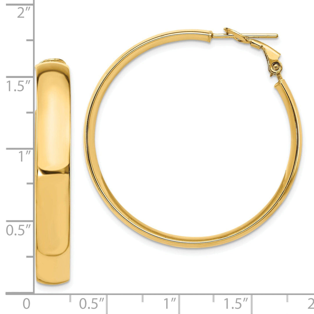 Lovely Rita's Earrings 14k Yellow Gold Polished Omega Hoop Earrings