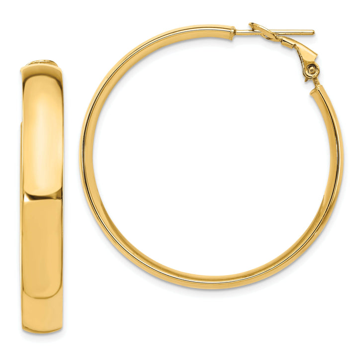 Lovely Rita's Earrings 14k Yellow Gold Polished Omega Hoop Earrings