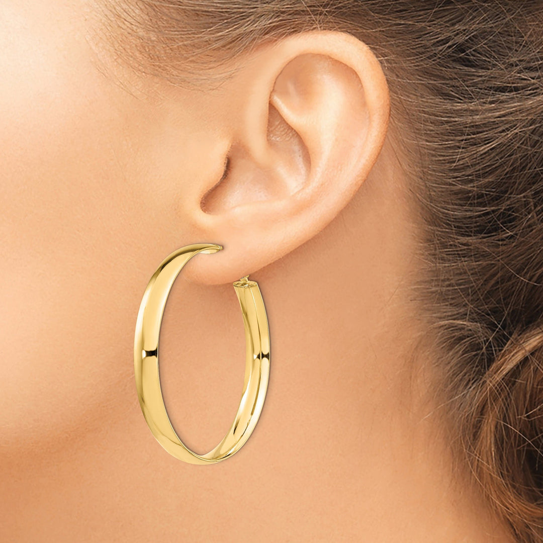 Lovely Rita's Earrings 14k Yellow Gold Polished Omega Hoop Earrings