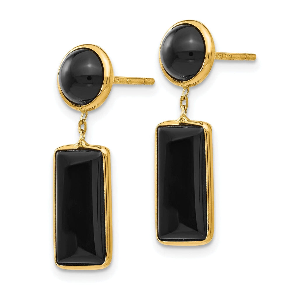 Lovely Rita's Earrings 14k Yellow Gold Polished Onyx Rectangle Earrings