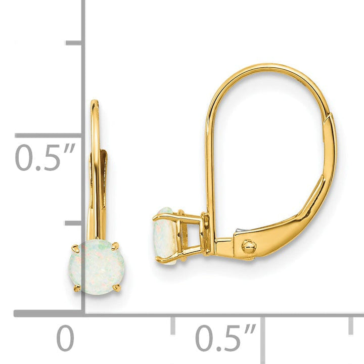 Lovely Rita's Earrings 14k Yellow Gold Polished Opal Birthstone Earrings