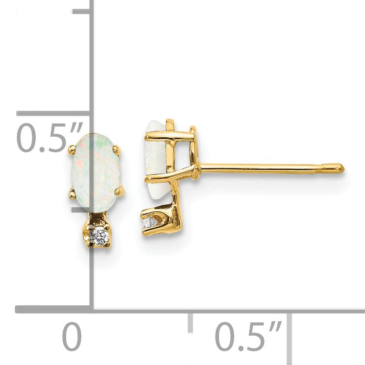 Lovely Rita's Earrings 14k Yellow Gold Polished Opal Birthstone Earrings