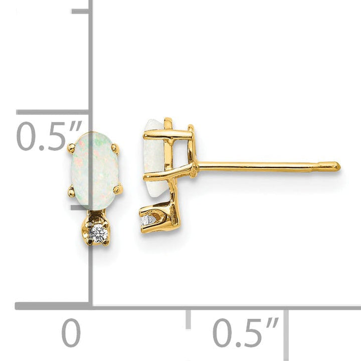 Lovely Rita's Earrings 14k Yellow Gold Polished Opal Birthstone Earrings