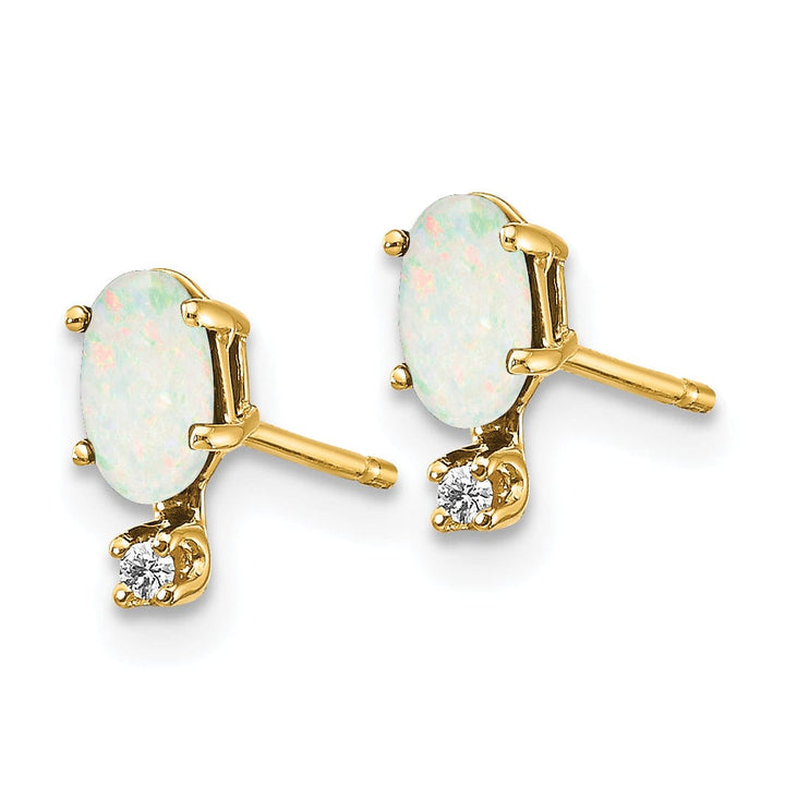 Lovely Rita's Earrings 14k Yellow Gold Polished Opal Birthstone Earrings