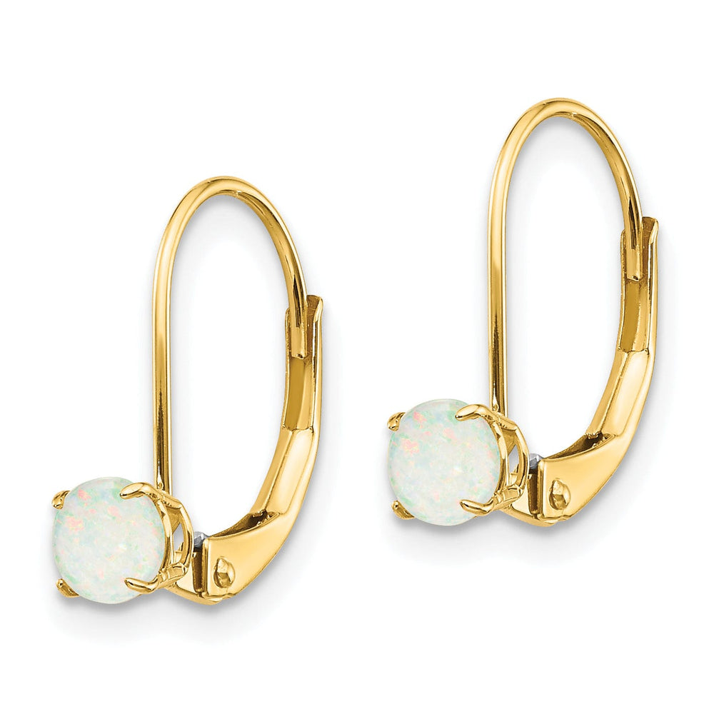 Lovely Rita's Earrings 14k Yellow Gold Polished Opal Birthstone Earrings
