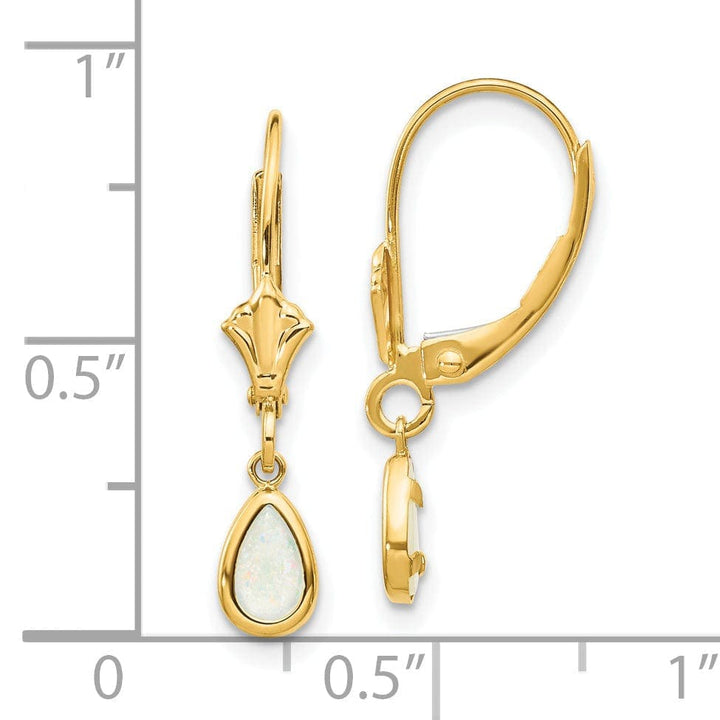 Lovely Rita's Earrings 14k Yellow Gold Polished Opal Birthstone Earrings