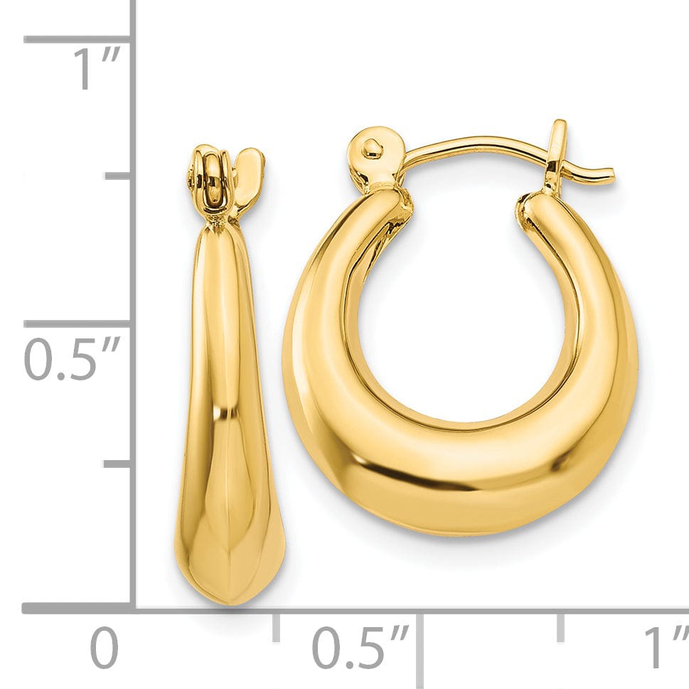 Lovely Rita's Earrings 14k Yellow Gold Polished Oval Hollow Hoop Earring
