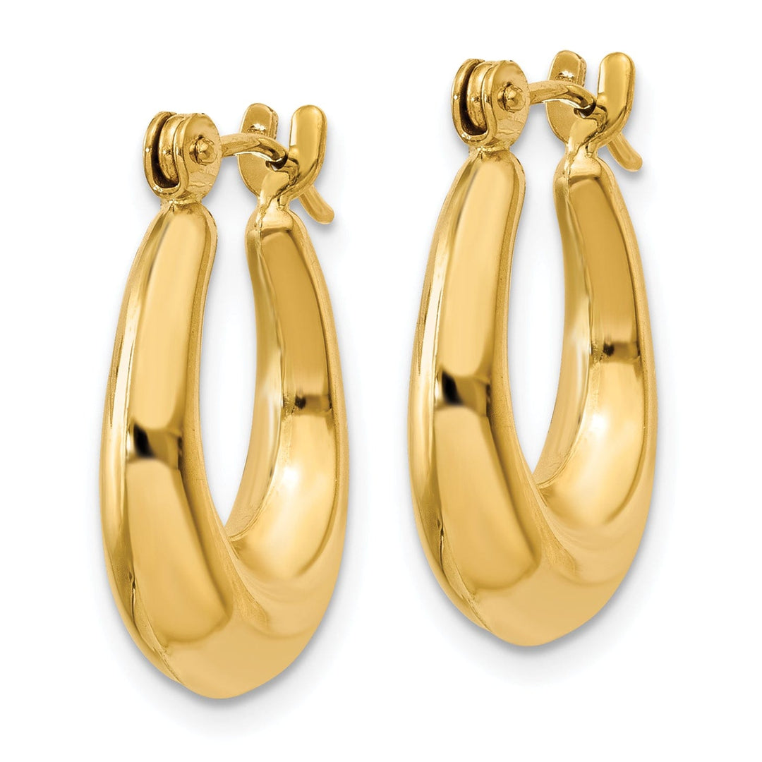 Lovely Rita's Earrings 14k Yellow Gold Polished Oval Hollow Hoop Earring