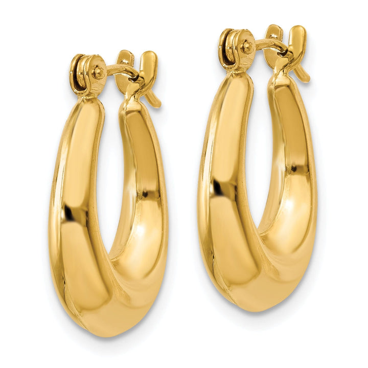 Lovely Rita's Earrings 14k Yellow Gold Polished Oval Hollow Hoop Earring