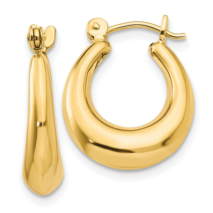 Lovely Rita's Earrings 14k Yellow Gold Polished Oval Hollow Hoop Earring