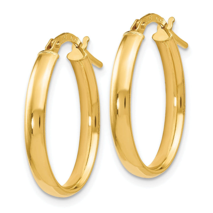 Lovely Rita's Earrings 14k Yellow Gold Polished Oval Hoop Earrings