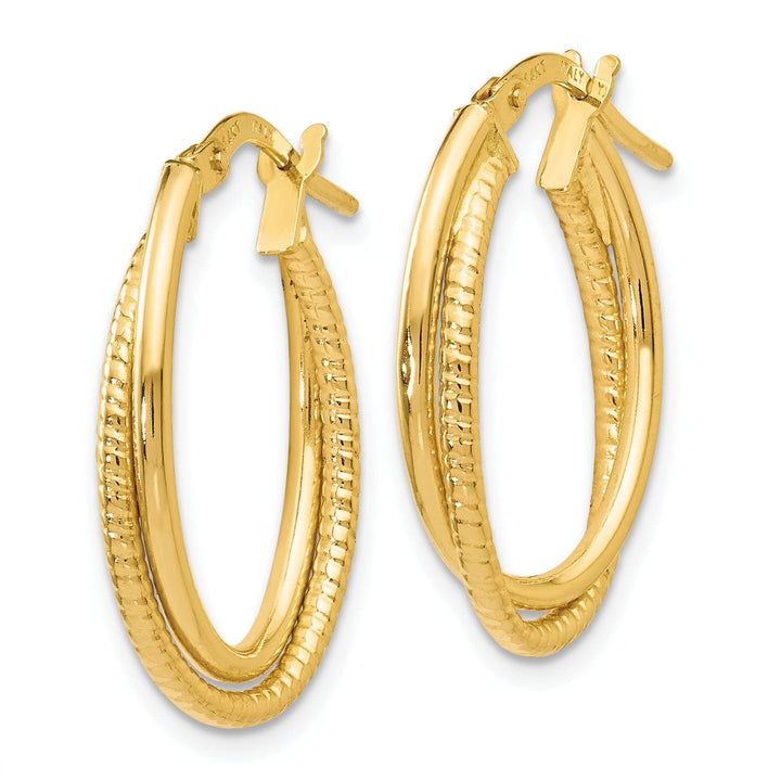 Lovely Rita's Earrings 14k Yellow Gold Polished Oval Hoop Earrings